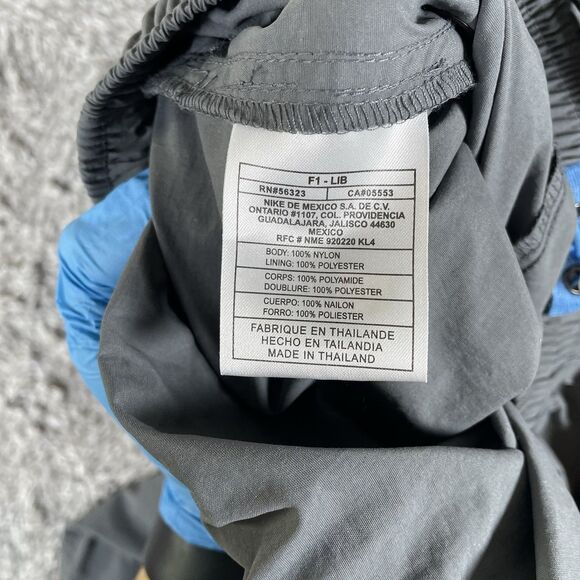 Nike Nylon Track Pants Men's Medium Y2K Baggy Gray Activewear Drawstring Gym VTG - Picture 3 of 8